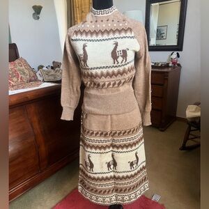 100% Peruvian Alpaca 2 piece knit dress.